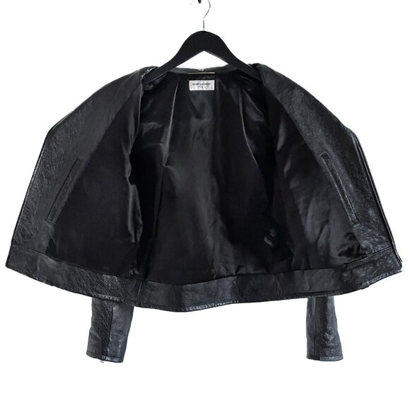 Saint Laurent 2018 Classic Black Leather Motorcycle Biker Jacket - Picture 5 of 9